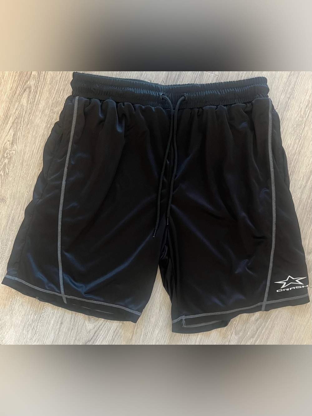 Crash Black Men's Athletic Drawstring Shorts | Gym Shorts | Running Shorts